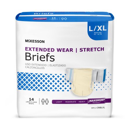 McKesson McKesson Extended Wear Adult Incontinent Brief Tab Closure Large / X-Large Disposable Heavy Absorbency - ONBLXL