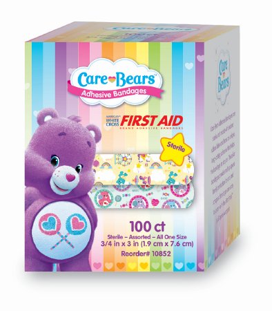Dukal Stat Strip Adhesive Strip 3/4 X 3 Inch Plastic Rectangle Kid Design (Care Bears) Sterile - 10852
