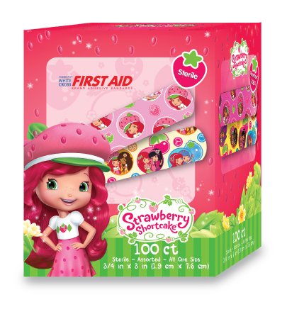 Dukal Stat Strip Adhesive Strip 3/4 X 3 Inch Plastic Rectangle Kid Design (Strawberry Shortcake) Sterile - 10851
