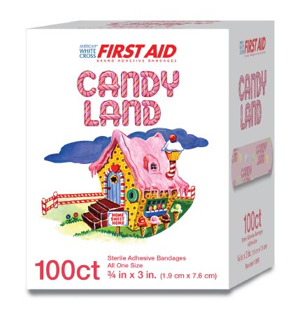 Dukal Stat Strip Adhesive Strip 3/4 X 3 Inch Plastic Rectangle Kid Design (Candy Land) Sterile - 10850