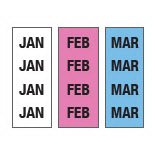 Key Surgical - Pre-Printed Label Multipurpose Label Light Blue / Pink / White Tape Month Patterned 1/4 Inch - T-901-01