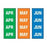 Key Surgical Key Surgical ID Sheet Tape Chart Tab APR, MAY, JUN Blue / Green / Orange 8-1/2 X 11 Inch - T-902-01