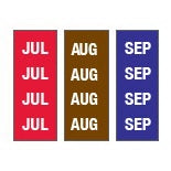 Key Surgical Key Surgical ID Sheet Tape Chart Tab JUL, AUG, SEP Brown / Red / Purple 8-1/2 X 11 Inch - T-903-01