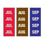 Key Surgical - Pre-Printed Label Multipurpose Label Brown / Purple / Red Tape Month Patterned 1/4 Inch - T-903-01