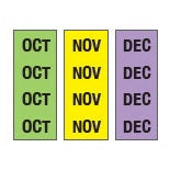 Key Surgical Key Surgical ID Sheet Tape Chart Tab OCT, NOV, DEC Lavender / Lime Green / Yellow 8-1/2 X 11 Inch - T-904-01