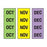 Key Surgical Key Surgical ID Sheet Tape Chart Tab OCT, NOV, DEC Lavender / Lime Green / Yellow 8-1/2 X 11 Inch - T-904-01
