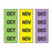 Key Surgical - Pre-Printed Label Multipurpose Label Lavender / Lime Green / Yellow Tape Month Patterned 1/4 Inch - T-904-01