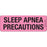 MedVision - Pre-Printed Label Advisory Label Pink Paper SLEEP APNEA PRECAUTIONS Black Biohazard 1 X 2-15/16 Inch - MV06FP2680