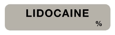 United Ad Label Pre-Printed Label Anesthesia Label Lidocaine % Gray 5/16 X 1-1/4 Inch - ULAM075