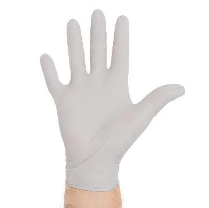 O&M Halyard Inc STERLING SG Exam Glove Large NonSterile Nitrile Standard Cuff Length Textured Fingertips Silver Chemo Tested - 41660