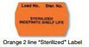 SPS Medical Supply - Pre-Printed Label Advisory Label Orange Paper LOAD NO. Ster No./STERILIZED/INDEFINITE SHELF LIFE Black Sterilization Label - SRL-012-O