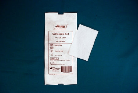 Bioseal - Orthopedic Felt Adhesive 2-1/2 X 4 Inch Cotton / Wool Sterile - 8542/100