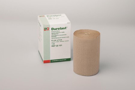 Durelast - Compression Bandage 3-1/5 Inch X 5-1/2 Yard High Compression Clip Detached Closure Tan NonSterile - 22101