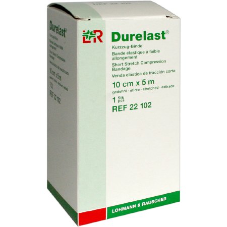 Durelast - Compression Bandage 5 Inch X 5-1/2 Yard High Compression Clip Detached Closure Tan NonSterile - 22102