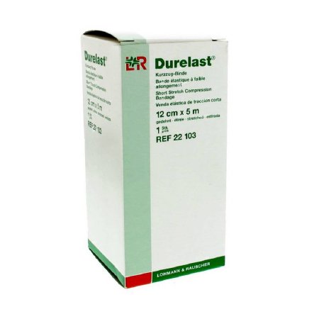 Durelast - Compression Bandage 4-7/10 Inch X 5-1/2 Yard High Compression Clip Detached Closure Tan NonSterile - 22103