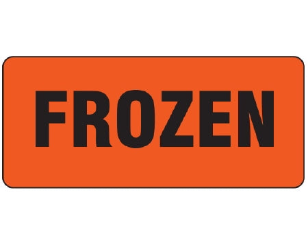 Shamrock Scientific Shamrock Pre-Printed Label Advisory Label FROZEN Fluorescent Red 1 X 2-1/4 Inch - UPCR-6135