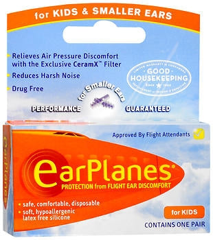 Apothecary Products EarPlanes Ear Plugs Cordless Child Size Blue - 79450321001