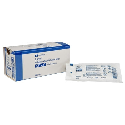 Cardinal Curity Skin Closure Strip 1/4 X 3 Inch Nonwoven Material Flexible Strip White - 9892