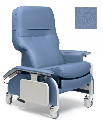 Graham-Field - Clinical Care Drop Arm Recliner Ice Blue Four Tente Swivel Caster, Three Locking Caster - FR566DG9207