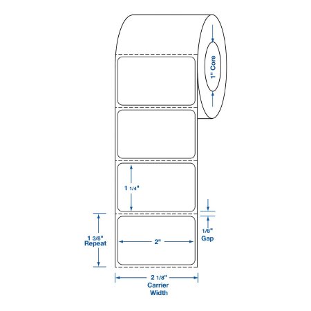Centurion - Blank Label Laboratory Use White Paper 1-1/4 X 2 Inch - Medline - DTL452