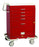 Auxo Medical Emergency Cart Stainless Steel 25 X 32 X 42.75 Inch 5 Drawers Red - AM-MBS-527