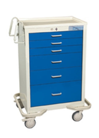 Auxo Medical Treatment Cart Stainless Steel 25 X 32 X 46.75 Inch 6 Drawers Two-Tone - AM-MET630