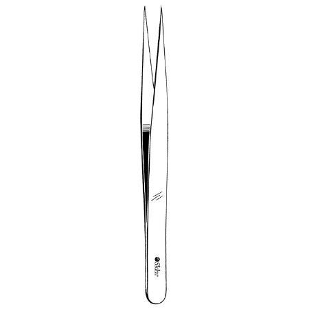 Sklar Sklar Tissue Forceps Jeweler 4-1/2 Inch Premium OR Grade NonMagnetic Stainless Steel NonSterile NonLocking Thumb Handles Straight #3 Micro Fine Sharp Pointed Tips - 66-7443