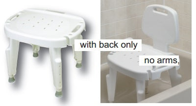 Fabrication Enterprises - Shower Chair Without Arms Plastic Frame Adjustable Back 22 Inch Seat Width - 45-2302