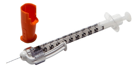 Becton Dickinson SafetyGlide Insulin Syringe with Needle 0.5 mL 31 Gauge 15/64 Inch Attached Needle Safety Slide Needle - 328447