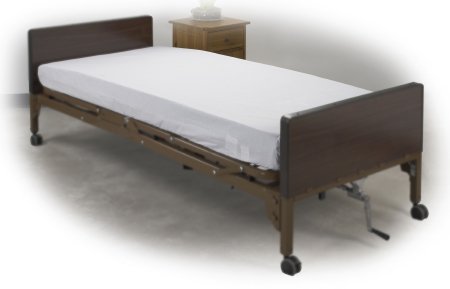 Drive Medical - Bed Sheet Fitted Sheet 36 X 84 X 8 Inch White Cotton / Polyester Reusable - 15030HBL-3684