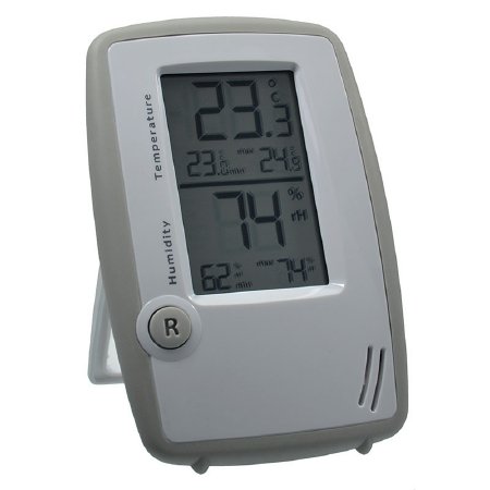 PANTek Technologies LLC Ambient Temperature Thermometer / Hygrometer Fahrenheit / Celsius 14 to 158° F (-10° to +70° C) Integrated Sensor Desk / Wall Mount Battery Operated - 30515