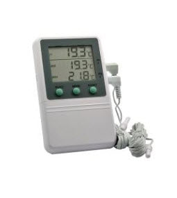 PANTek Technologies LLC Time-Date Stamp Refrigerator / Freezer Thermometer Fahrenheit / Celsius -58° to +158°F (-50° to +70°C) 2 External Probes Desk / Wall / Door Mount Battery Operated - ACC821DIG2