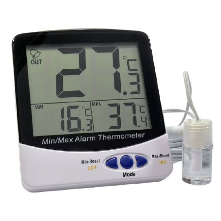 PANTek Technologies - Digital Refrigerator / Freezer Thermometer with Alarm Fahrenheit / Celsius -58° to +158°F (-50° to +70°C) Bottle Probe Desk / Wall Mount Battery Operated - ACC895WRFV