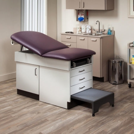 Clinton Industries Family Practice Exam Table with Step Stool Fixed Height 400 Lbs. - 8890-1DC-2DC-3VP-5C