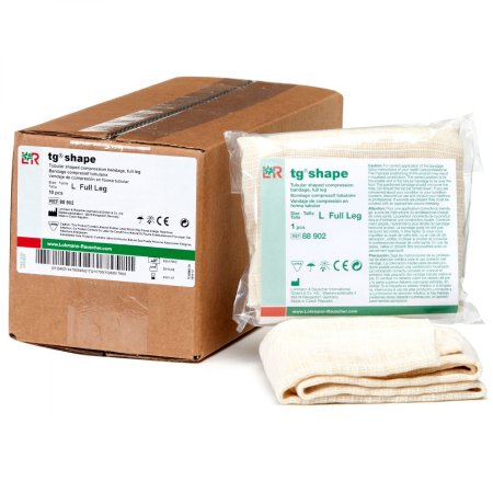 tg shape - Elastic Tubular Support Bandage 14 to 16 Inch Circumference Full Leg Standard Compression Pull On Natural Large NonSterile - A93832