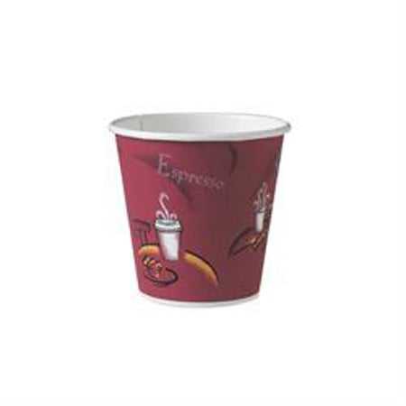Solo Cup Solo Drinking Cup 10 oz. Bistro Print Paper Disposable - 410SI-0041