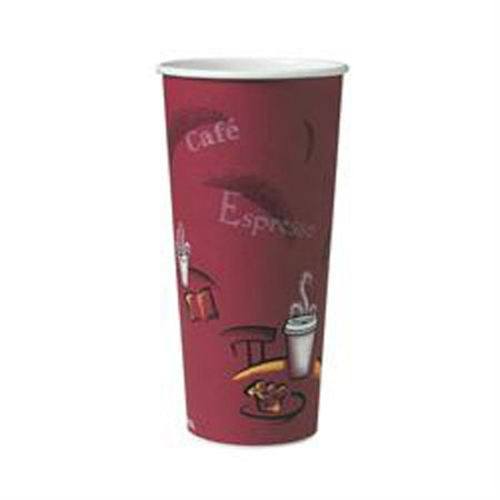 Solo Cup Solo Drinking Cup 24 oz. Bistro Print Paper Disposable - 424SIN-0041