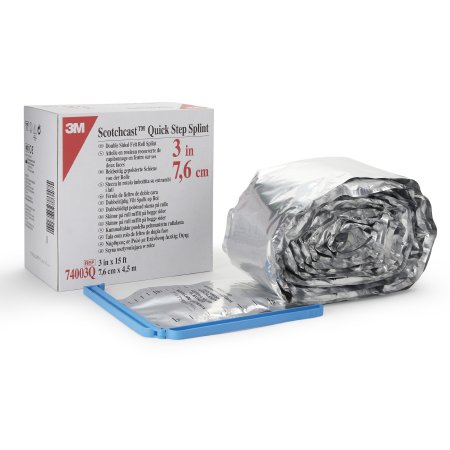 3M Scotchcast Quick Step Double Sided Felt - Padded Splint Roll 3 Inch X 15 Foot Felt / Fiberglass White - 74003Q