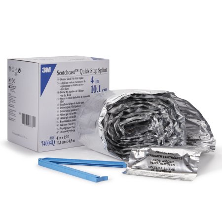 3M Scotchcast Quick Step Double Sided Felt - Padded Splint Roll 4 Inch X 15 Foot Felt / Fiberglass White - 74004Q