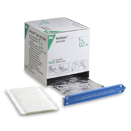 3M Scotchcast Quick Step Double Sided Felt - Padded Splint Roll 5 Inch X 15 Foot Felt / Fiberglass White - 74005Q