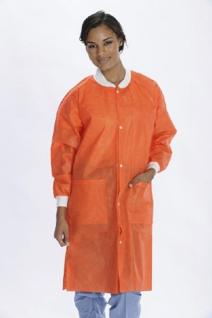 Valumax International ValuMax Extra-Safe Lab Coat Orange Small Long Sleeves Knee Length - 3660ORS