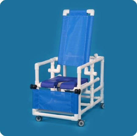 IPU - Reclining Commode / Shower Chair ipu Fixed Arm PVC Frame Reclining Back - SCC260RCB