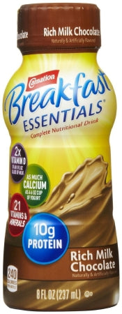 Nestle Healthcare Nutrition Carnation Breakfast Essentials Oral Supplement Rich Milk Chocolate Flavor 8 oz. Bottle Ready to Use - 12274827