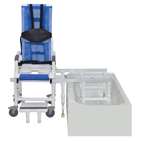 100 Series - Bath Bench Adjustable Arm Plastic Frame With Backrest 23 Inch Seat Width - D118-5-TIS-SLIDE