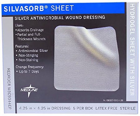 Med-Tech Resources SilvaSorb Sheet Silver Dressing 4 X 4 Inch Square Sterile - SC9340EPEB
