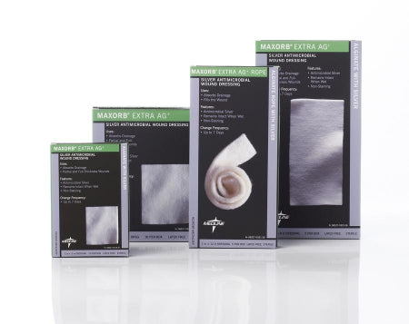 Med-Tech Resources Maxorb Extra Ag+ Calcium Alginate Dressing with Silver 4 X 8 Inch Rectangle Sterile - SC9448EP