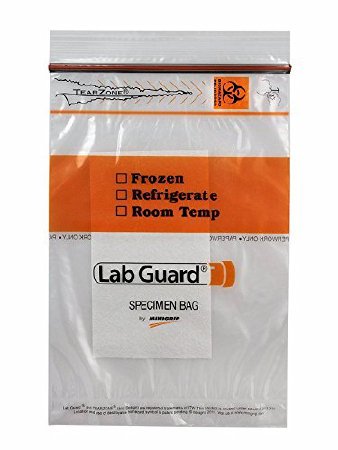 Minigrip Lab Guard Double Zipper Specimen Transport Bag with Document Pouch and Absorbent Pad 6 X 9 Inch Polyethylene Biohazard Symbol / Storage Instructions Zip Closure NonSterile - SBL2AP69B