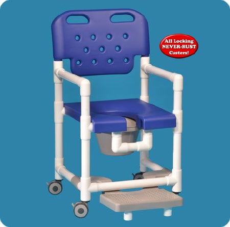 Elite - Commode / Shower Chair Fixed Arm PVC Frame With Backrest - ELT817 PFR B