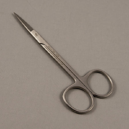 Merit - Iris Scissors 4-1/2 Inch Length Office Grade Stainless Steel Sterile Finger Ring Handle Straight Sharp Tip / Sharp Tip - 96-2504M