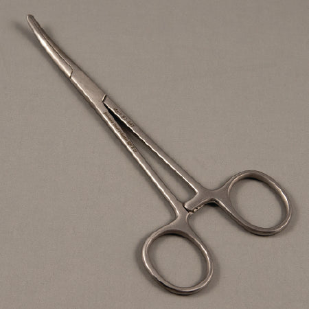 Merit - Hemostatic Forceps Kelly 5-1/2 Inch Length Mid Grade Stainless Steel Sterile Ratchet Lock Finger Ring Handle Serrated - 96-2562M